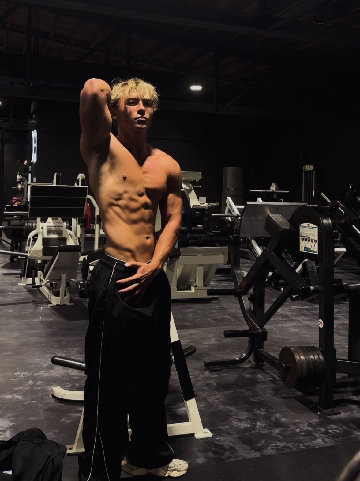 Blaze Mullen posing in the gym